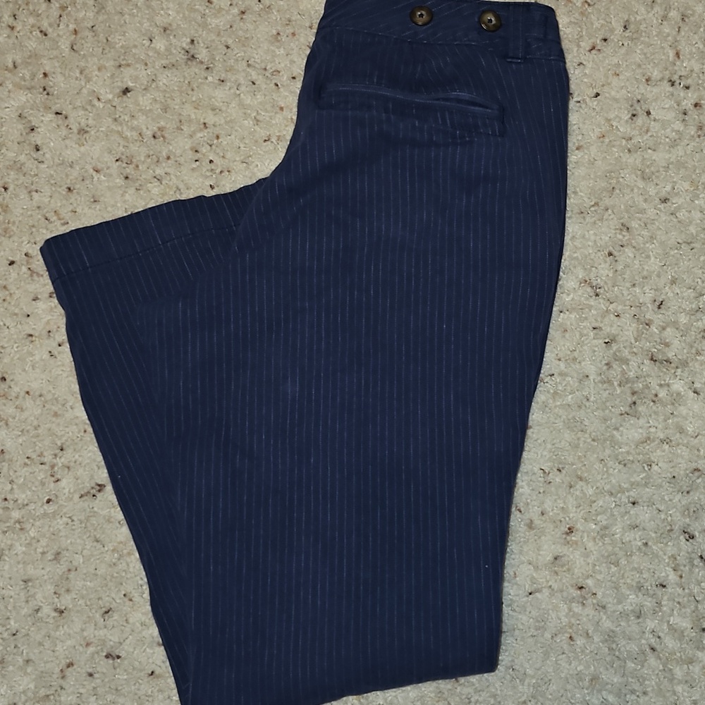 Eddie Bauer Navy Pinstripe Chinos - Womens